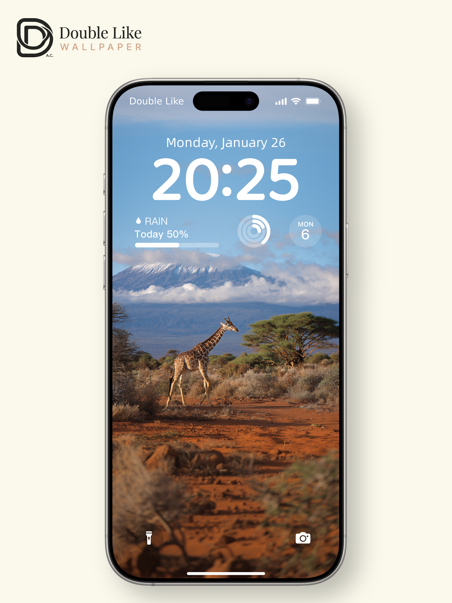 African Savanna Giraffe & Mount Kilimanjaro Nature Aesthetic Wallpaper Pack [#JJ1387]