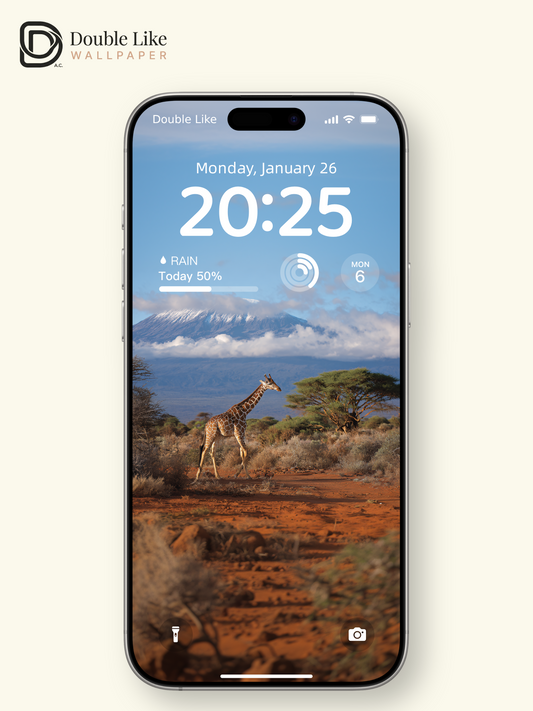 African Savanna Giraffe & Mount Kilimanjaro Nature Aesthetic Wallpaper Pack [#JJ1387]