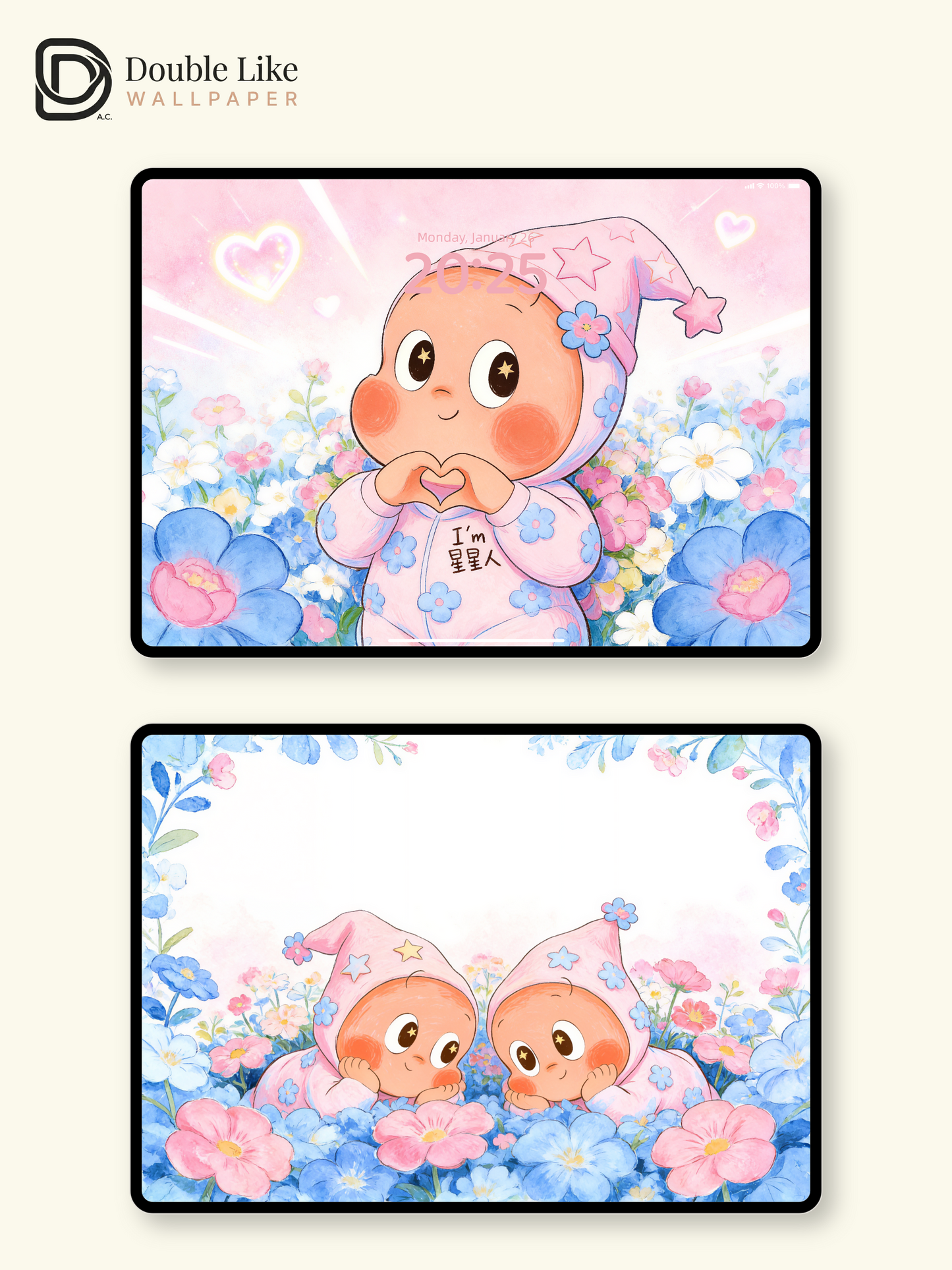 Star Child Flower Dream · Wishful Bloom Wallpaper Pack [#JJ420]