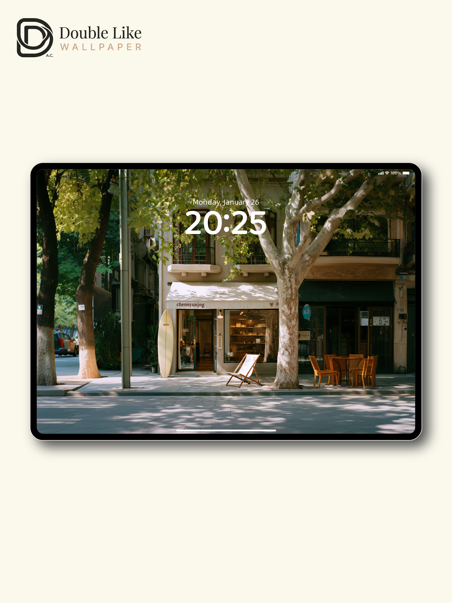 Sunlit Sycamore Tree Street Shop Aesthetic Wallpaper Pack [#JJ1388]