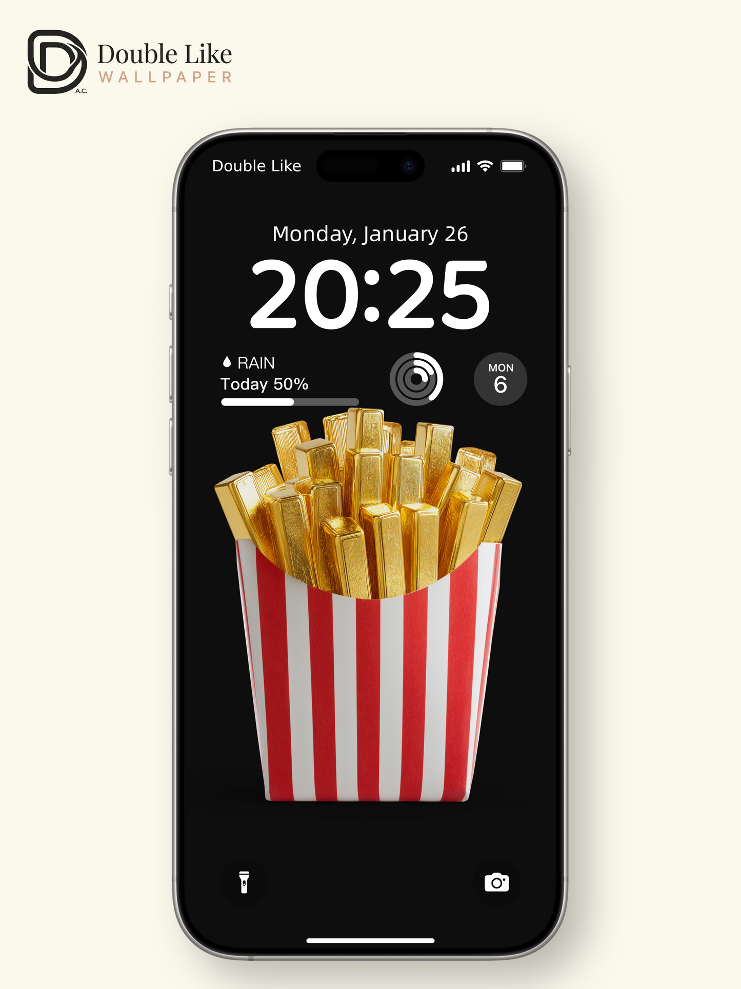Golden French Fries Dark Minimalist 3D Wallpaper Pack [#JJ209051]