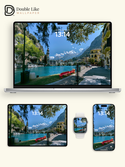 Scenic European Lake Town Alps Mountain Aesthetic Wallpaper Pack [#JJ1369]