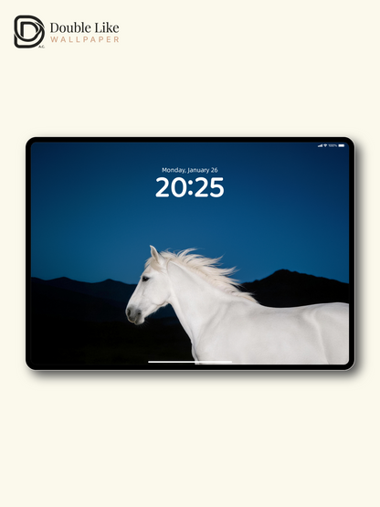Deep Dusk White Horse Lonely Inspirational Minimal Cool Aesthetic Landscape Wallpaper Pack [#LFHL30416]