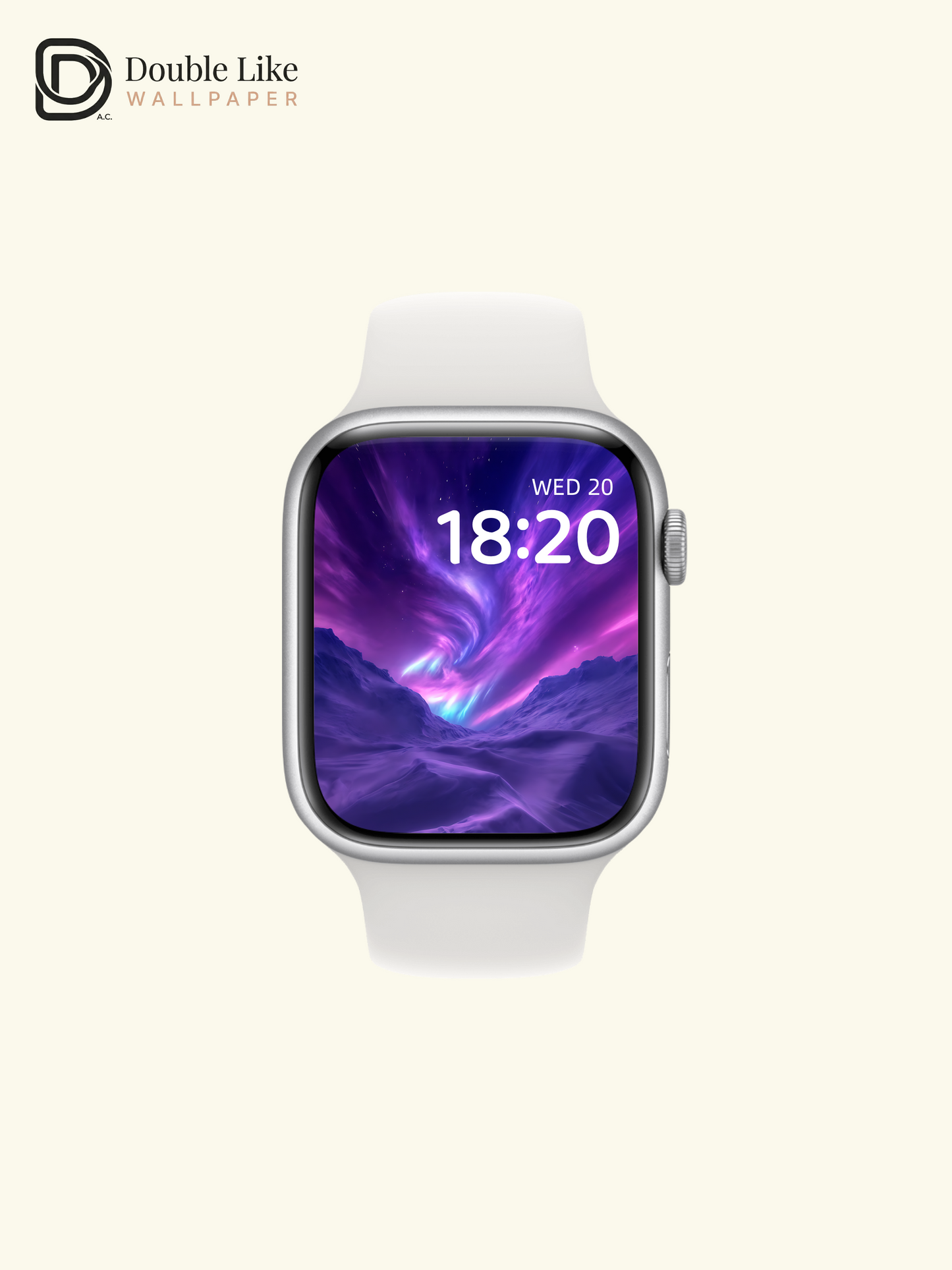 Purple Aurora Borealis Night Mountains Digital Art Wallpaper Pack [#ZJY434]