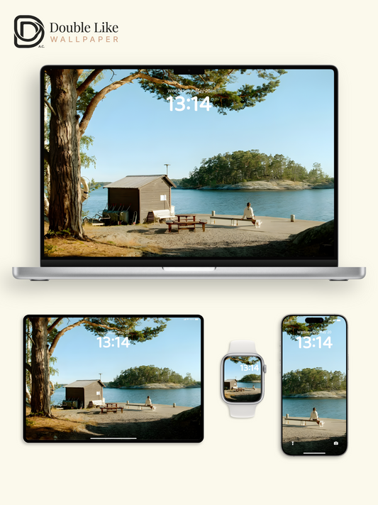 Nordic Lakeside Cabin Calming Nature Full Wallpaper Set [#ZMY384]