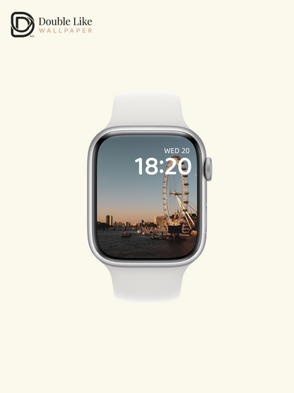 London Eye Sunset Golden Hour Thames River Aesthetic Cityscape Wallpaper Pack [#ZMY543]