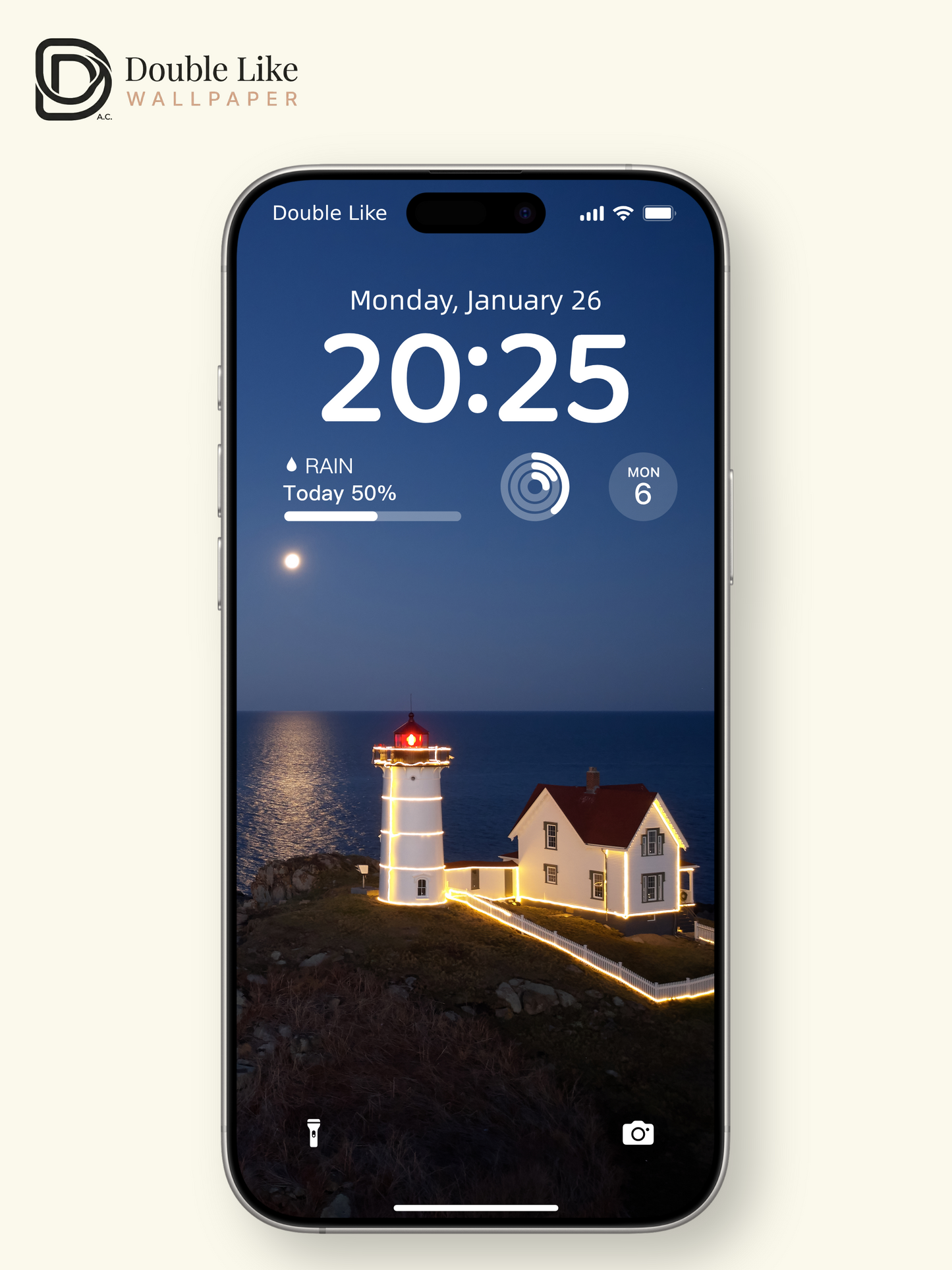 Glowing Lighthouse Moonlight Ocean Ambient Wallpaper Pack [#ZJYX0145]