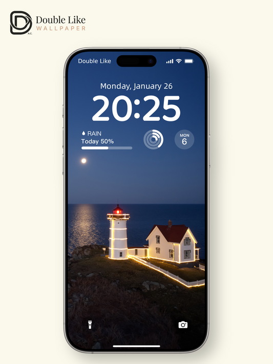 Glowing Lighthouse Moonlight Ocean Ambient Wallpaper Pack [#ZJYX0145]