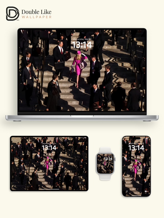 Pink Standout Business Crowd Motivational Full Wallpaper Set [#ZMY105]