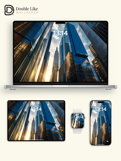 New York City Skyscraper Low Angle Daylight Aesthetic Wallpaper Pack [#ZJYR007]