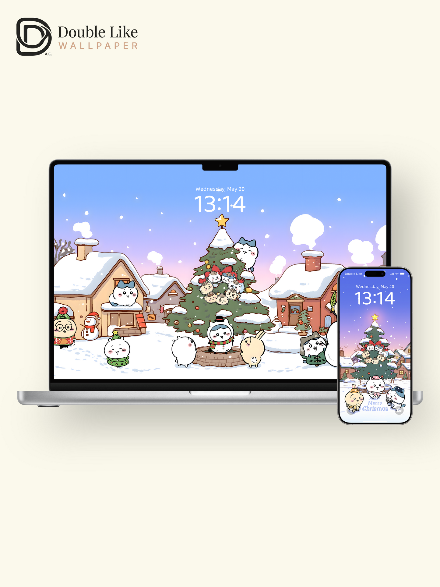 Merry Christmas Snow Village – Cute Animal Holiday Wallpaper Set [#CKW320]