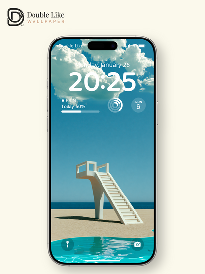 Surreal Minimalist Seaside Pool & White Arches Aesthetic Wallpaper Pack [#JJ1395]