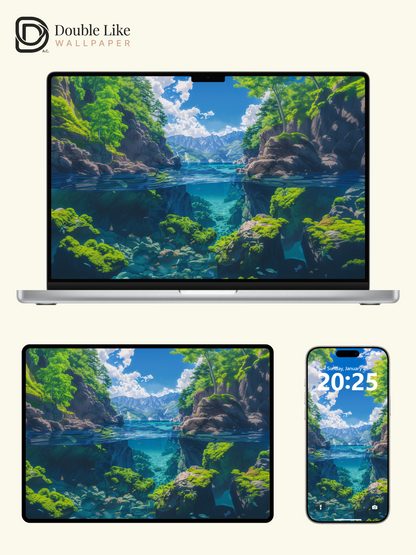 Crystal Clear Lake Nature Anime Inspired Wallpaper Pack [#WGF039]