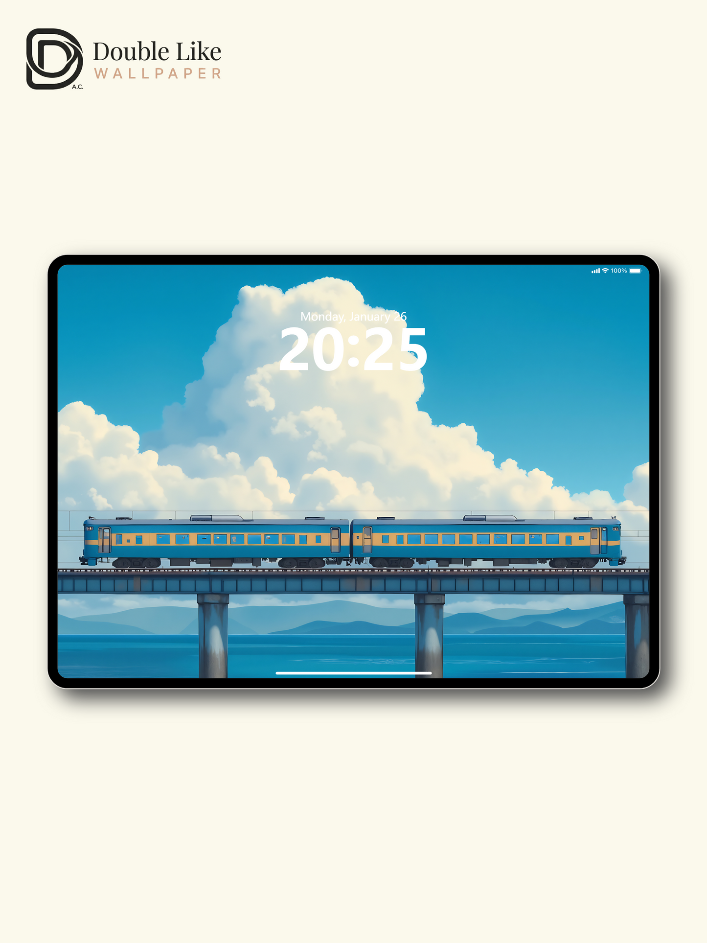 Blue Sea Coastal Train Summer Clouds Anime Aesthetic Wallpaper Pack [#WGF021]