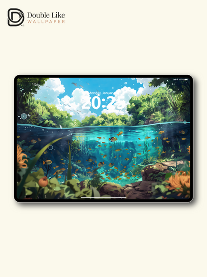 Dreamy Underwater Forest River Anime Aesthetic Wallpaper Pack [#WGF031]