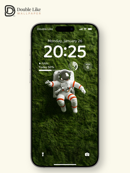 Astronaut on Green Grassland 3D Render Wallpaper Pack [#ZJY492]