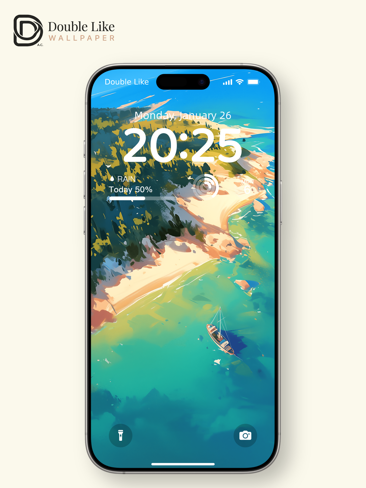 Aerial Island Coastline Ocean Summer Digital Art Wallpaper Pack [#ZJY558]