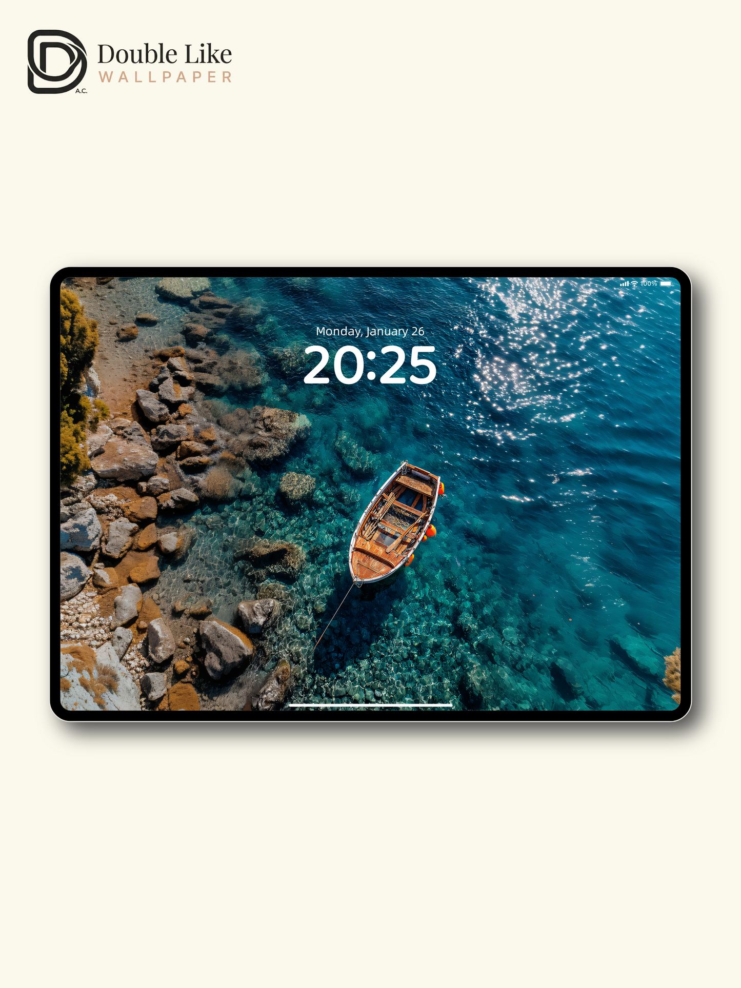 Crystal Clear Turquoise Ocean Wooden Boat Aesthetic Wallpaper Pack [#JJ1309]