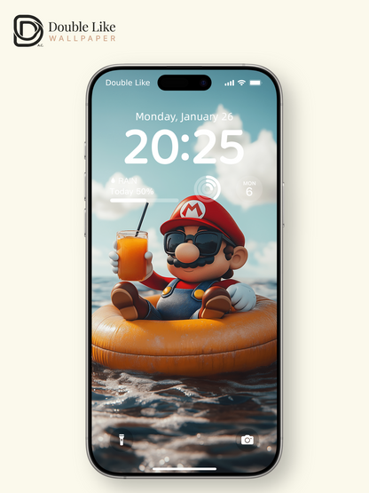 Mario Summer Vacation Floating Ocean Aesthetic Wallpaper Pack [#ZJY437]