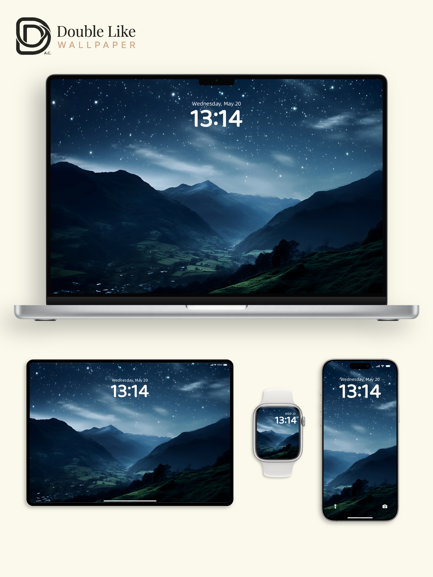 Starry Mountain Valley Photography Dreamy Nature Wallpaper [#ZJYX0266]