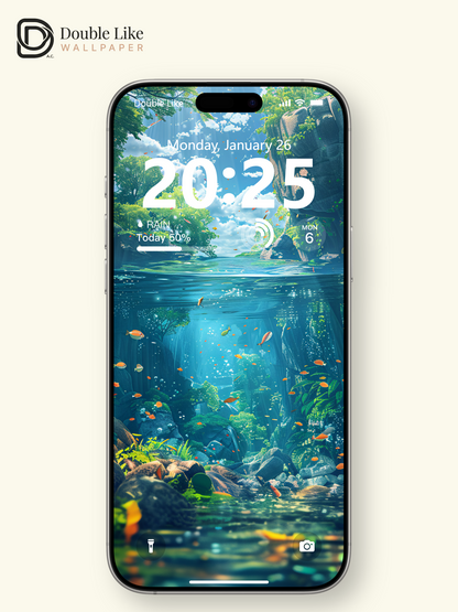 Canyon River Split Underwater Nature Anime Inspired Wallpaper Pack [#WGF057]