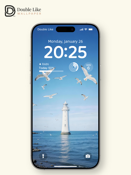 Blue Sea Lighthouse Seagull Healing Ocean Wallpaper Pack [#LFHL30322]
