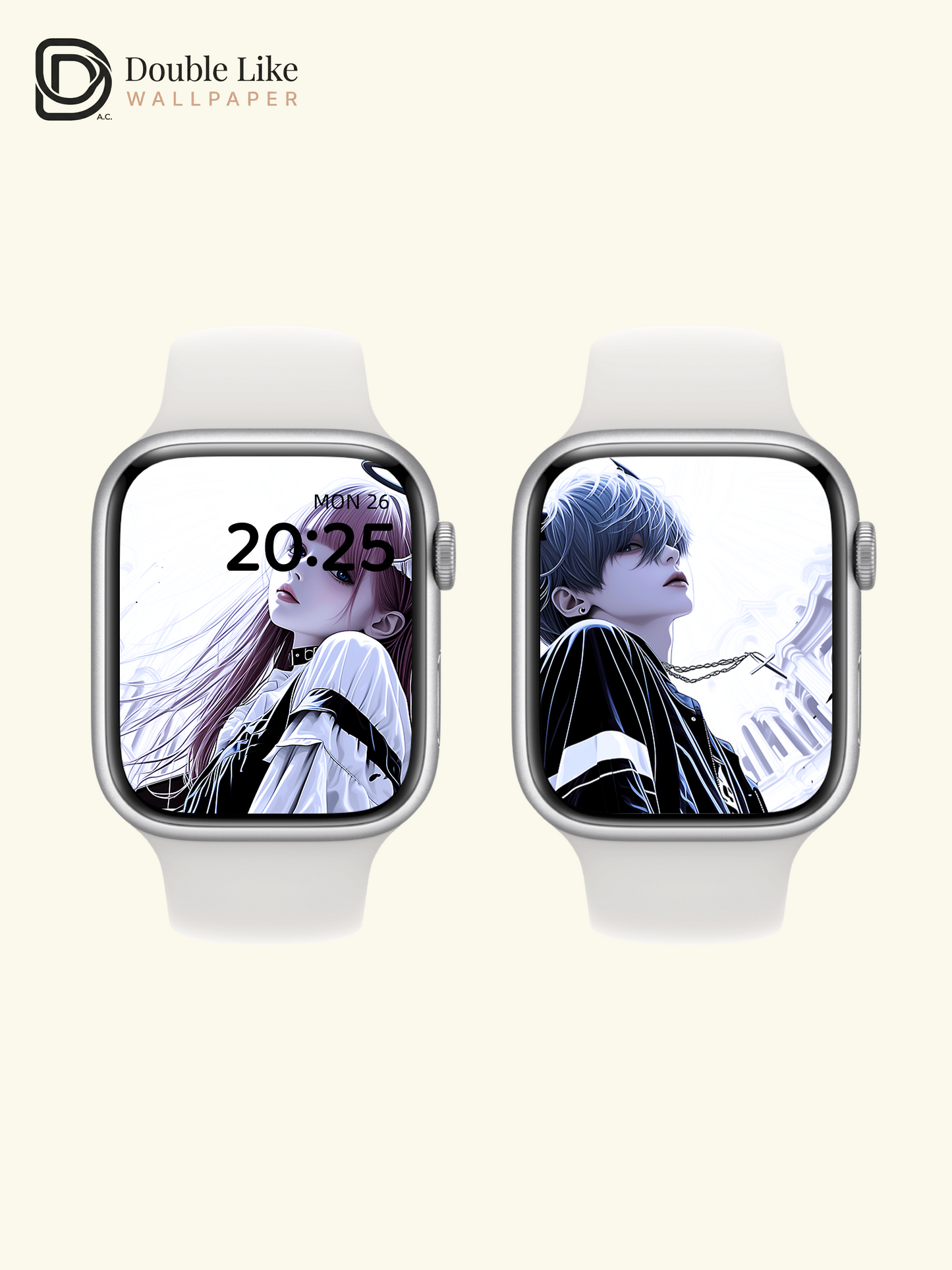 Gothic Anime Couple Angel Demon Wings Dark Techwear Aesthetic Wallpaper Pack [#HW1520]