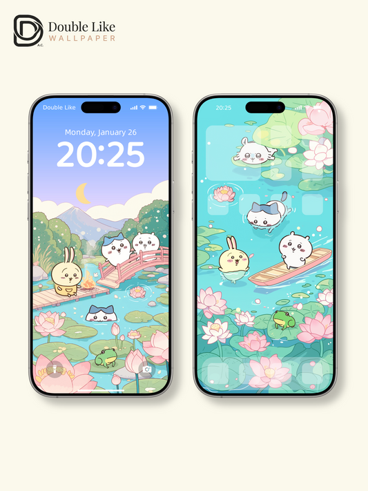 Lotus Pond Pals · Healing Cute Illustration Wallpaper Set [#CKW102]