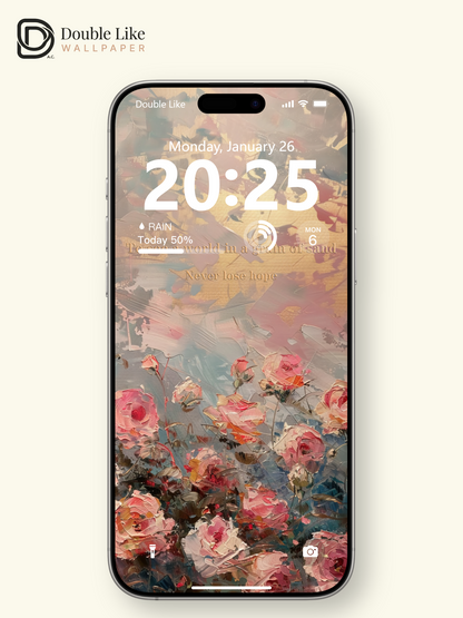 Oil Painting Vintage Rose Quote Inspirational Aesthetic Wallpaper Pack [#WGF025]