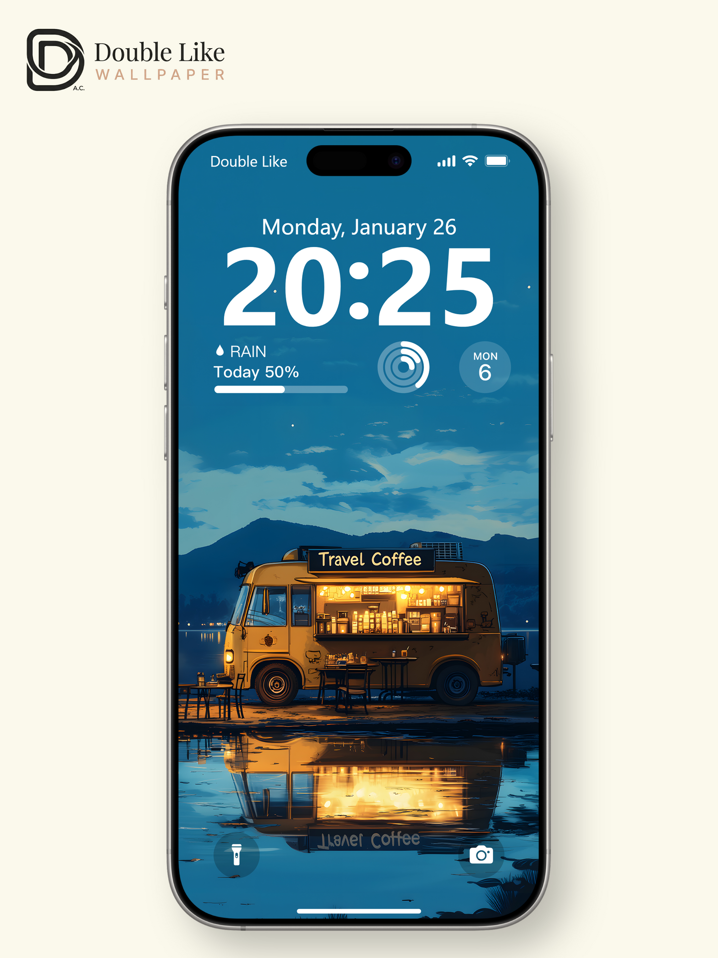 Cozy Lakeside Travel Coffee Truck Anime Aesthetic Wallpaper Pack [#WGF122]