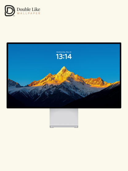 Sunlit Golden Peak Inspirational Snow Mountain Wallpaper Pack [#LFHL30314]