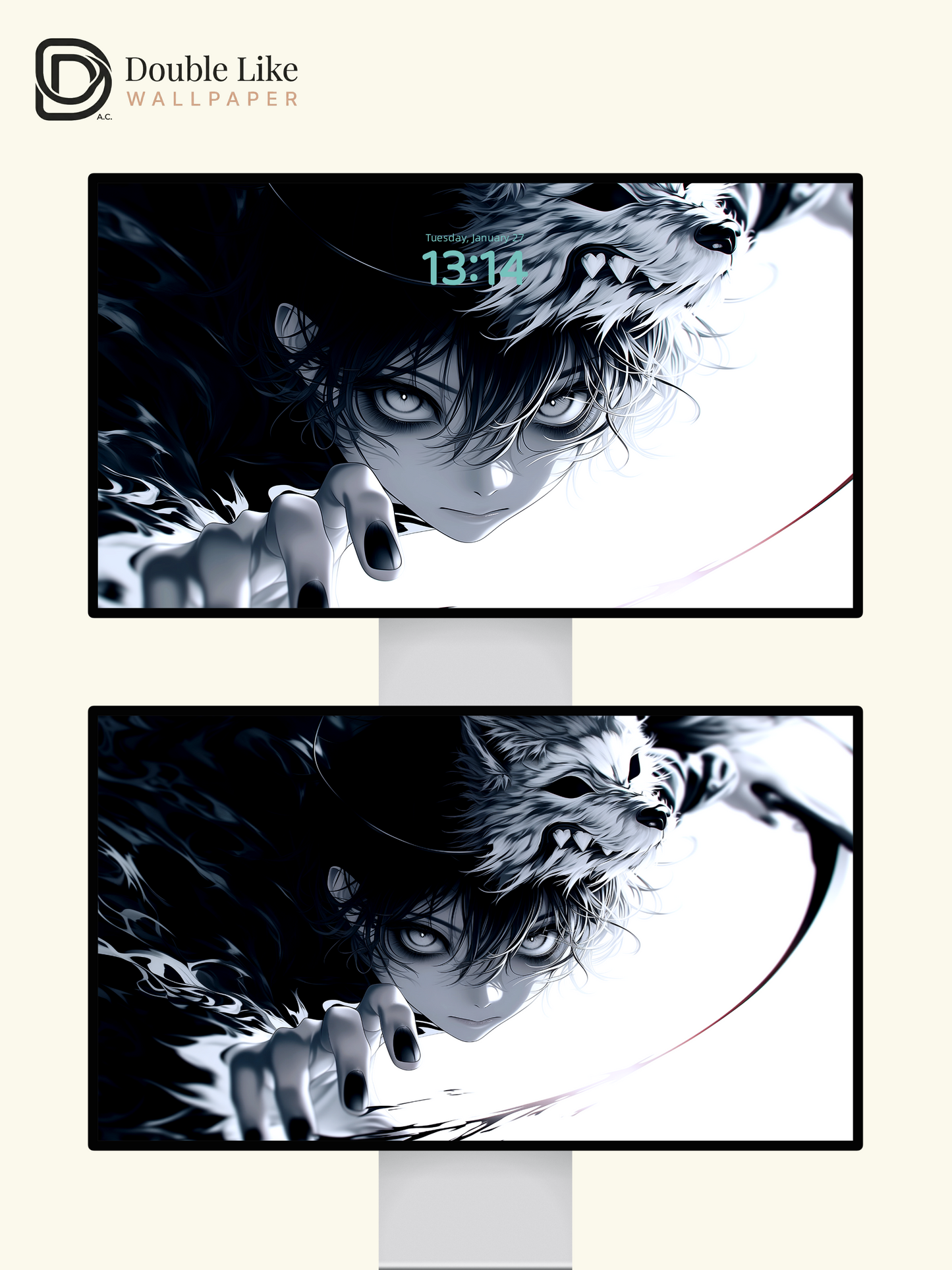 Dark Anime Shadow Wolf Warrior Mystery Aesthetic Wallpaper Pack [#HW1491]