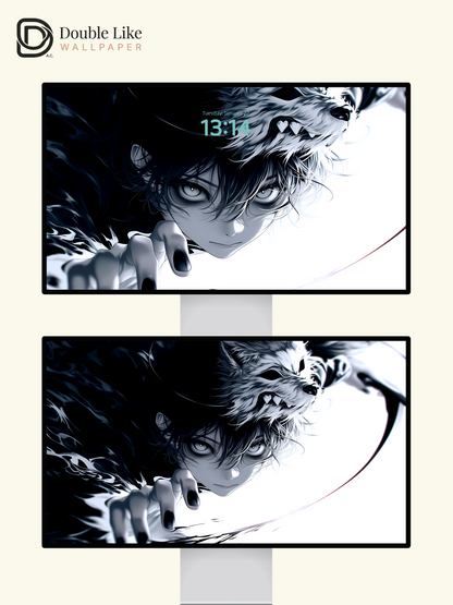 Dark Anime Shadow Wolf Warrior Mystery Aesthetic Wallpaper Pack [#HW1491]
