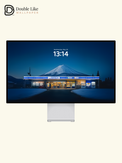 Combined Product Name: Dusk Dark Blue Mount Fuji Lawson Convenience Store Lonely Calming Atmospheric Japanese Winter Landscape Full-Device Wallpaper Pack [#ZMY044]