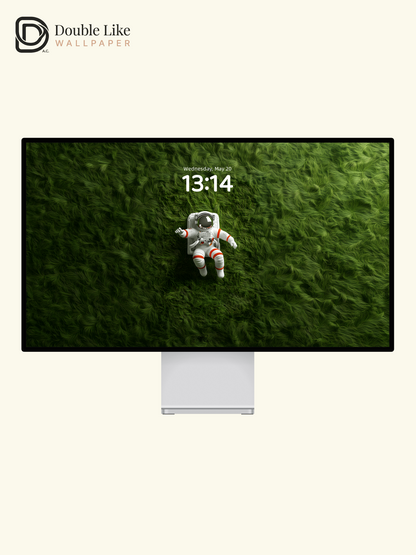 Astronaut on Green Grassland 3D Render Wallpaper Pack [#ZJY492]
