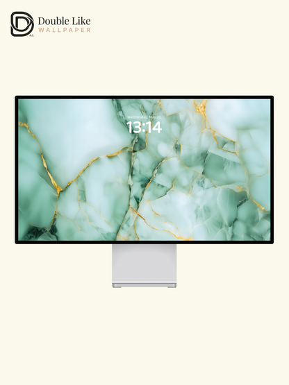 Luxury Emerald Jade Green Gold Vein Marble Texture Aesthetic Wallpaper Pack [#ZMY039]