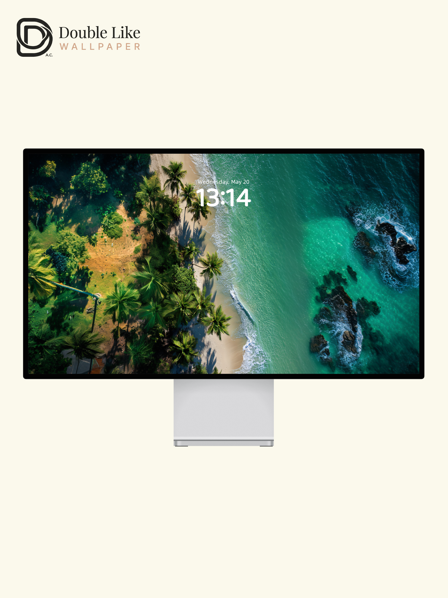 Aerial Tropical Beach Palm Trees Ocean Landscape Wallpaper Pack [#JJ1345]