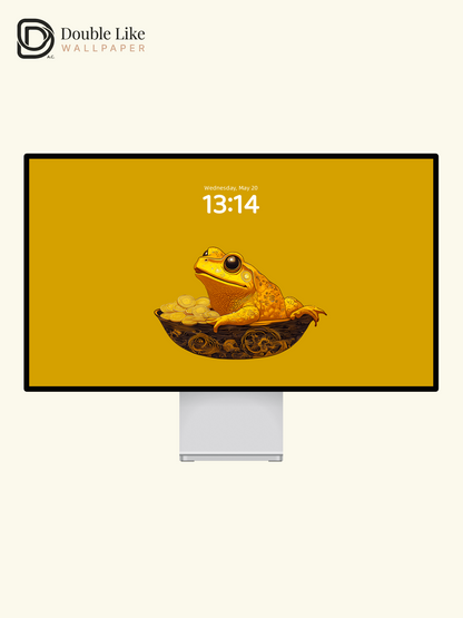 Minimalist Golden Money Toad Lucky Aesthetic Wallpaper Pack [#ZMY192]