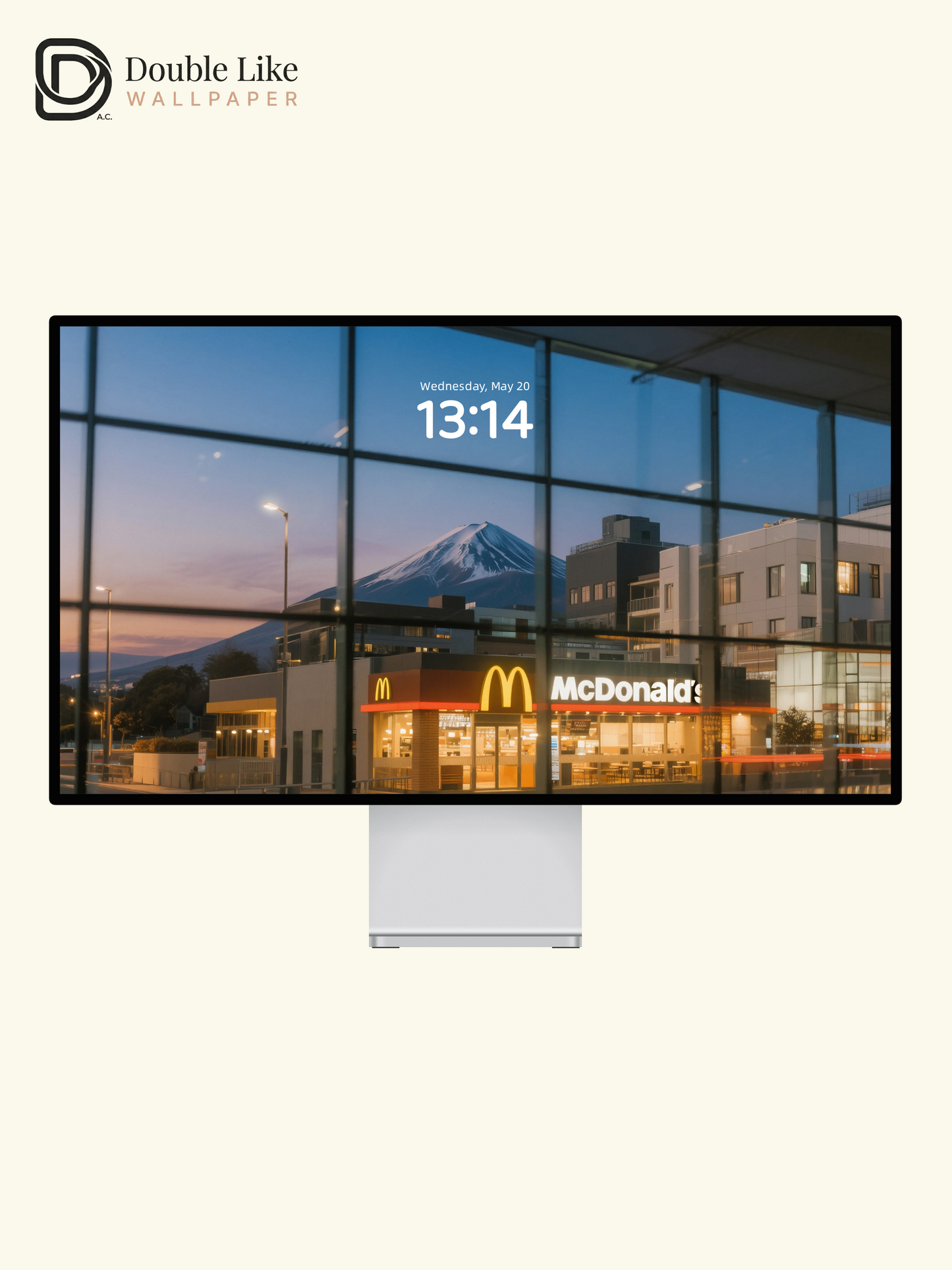 Mount Fuji McDonald's Twilight Window View Aesthetic Wallpaper Pack [#JJ20919]