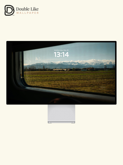 Train Window Mountain View Aesthetic Landscape Wallpaper Pack [#ZMY505]