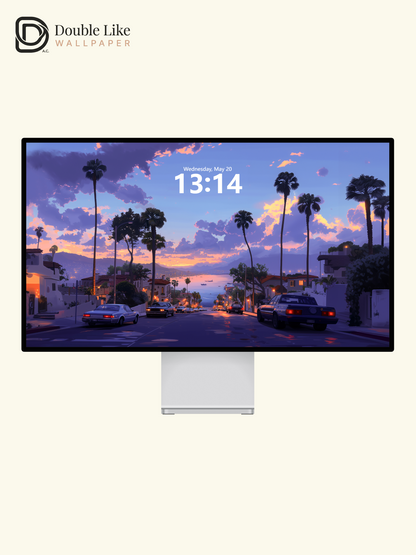 Retro Sunset Coastal Street Anime Aesthetic Wallpaper Pack [#WGF110]