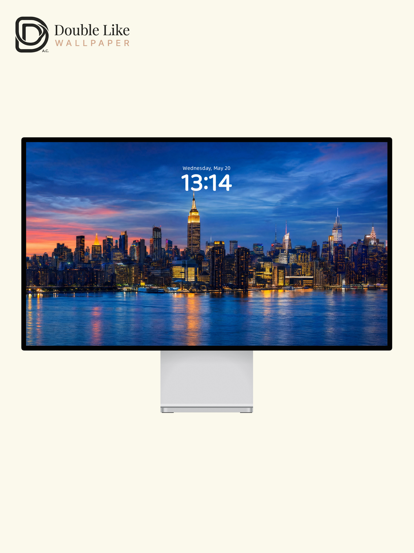 New York City Skyline Twilight Water Reflection Landscape Wallpaper Pack [#ZJYR002]