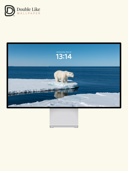 Arctic Polar Bear & Floating Ice Blue Ocean Aesthetic Wallpaper Pack [#JJ230914]
