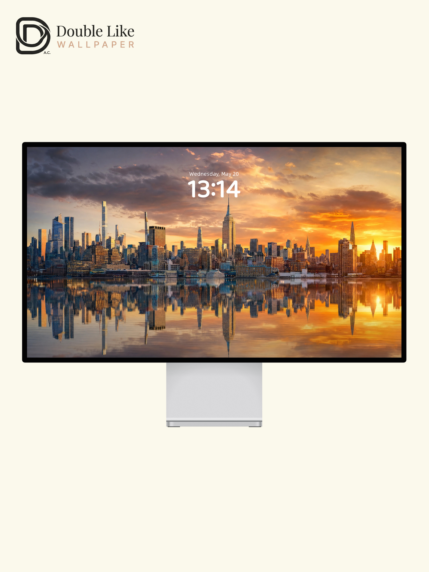 New York City Skyline Sunset Water Reflection Landscape Wallpaper Pack [#ZJYR006]