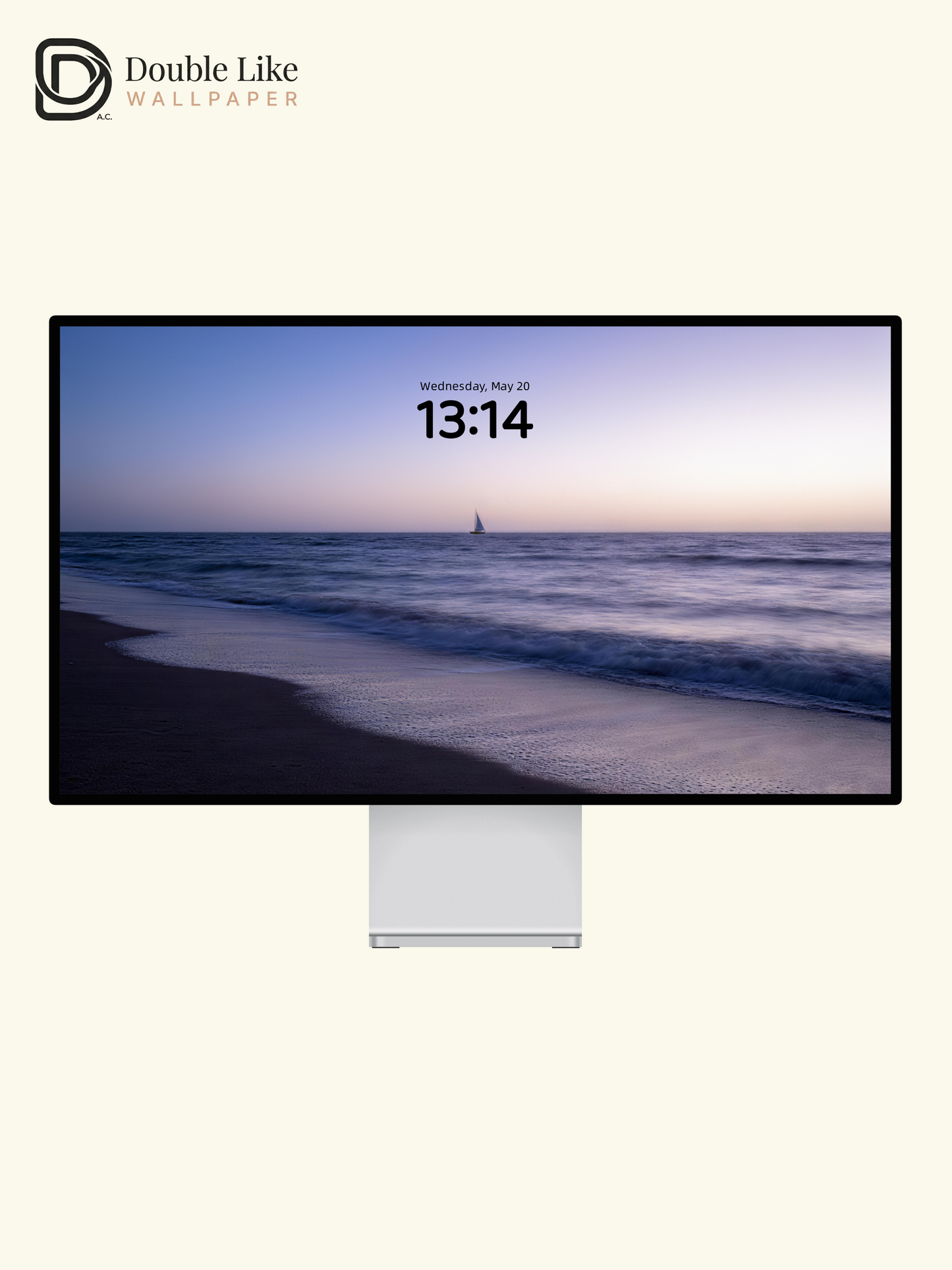 Purple Dusk Lonely Sailboat Beach Calming Landscape Wallpaper Pack [#LFHL30503]