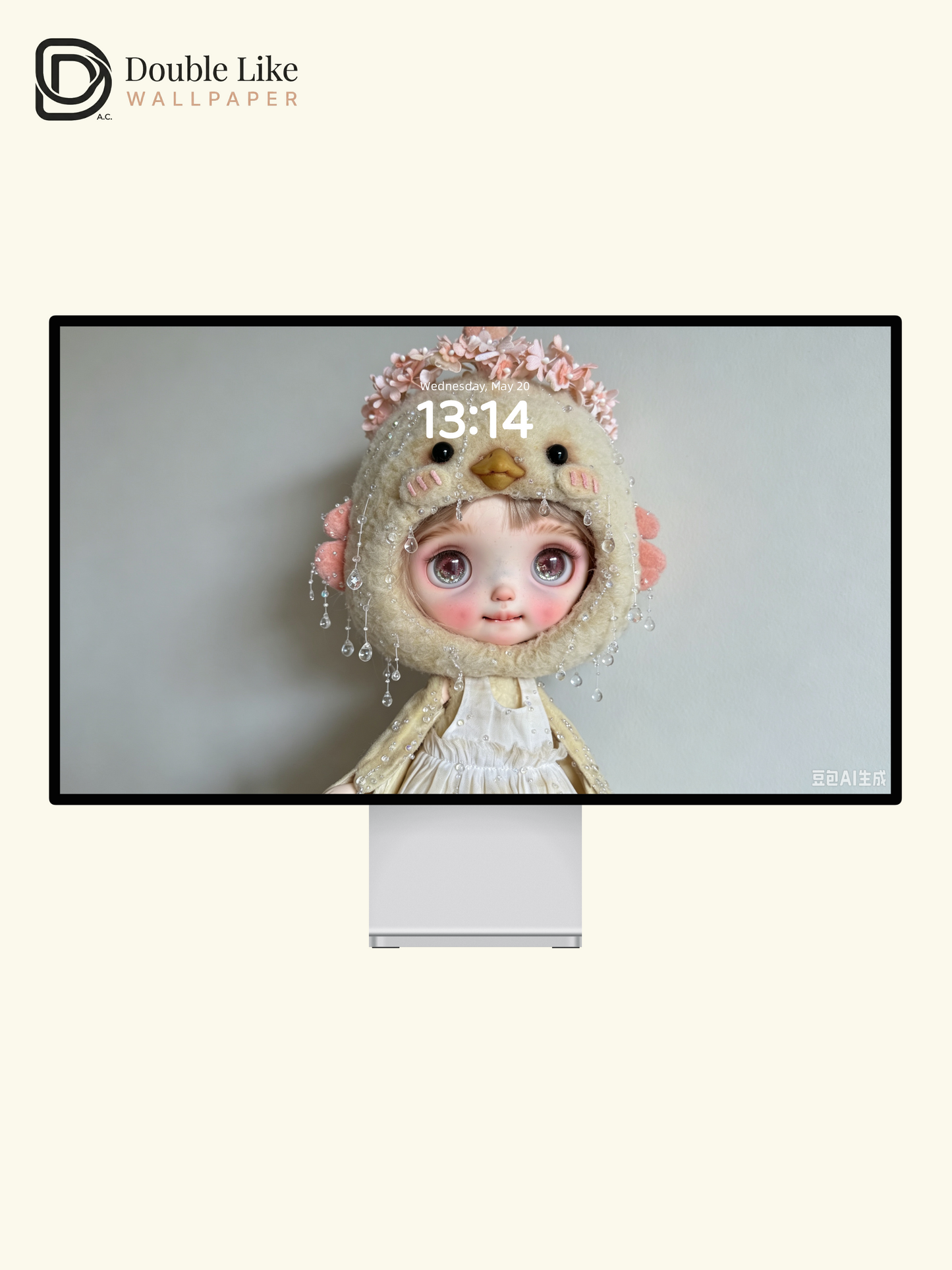 Dreamy Blythe Doll With Felt Chick Hat Crystal Raindrop Aesthetic Wallpaper [#HWWs007]
