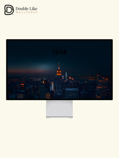 NYC Empire State Building Night City Vibe Full Wallpaper Set [#ZMY088]