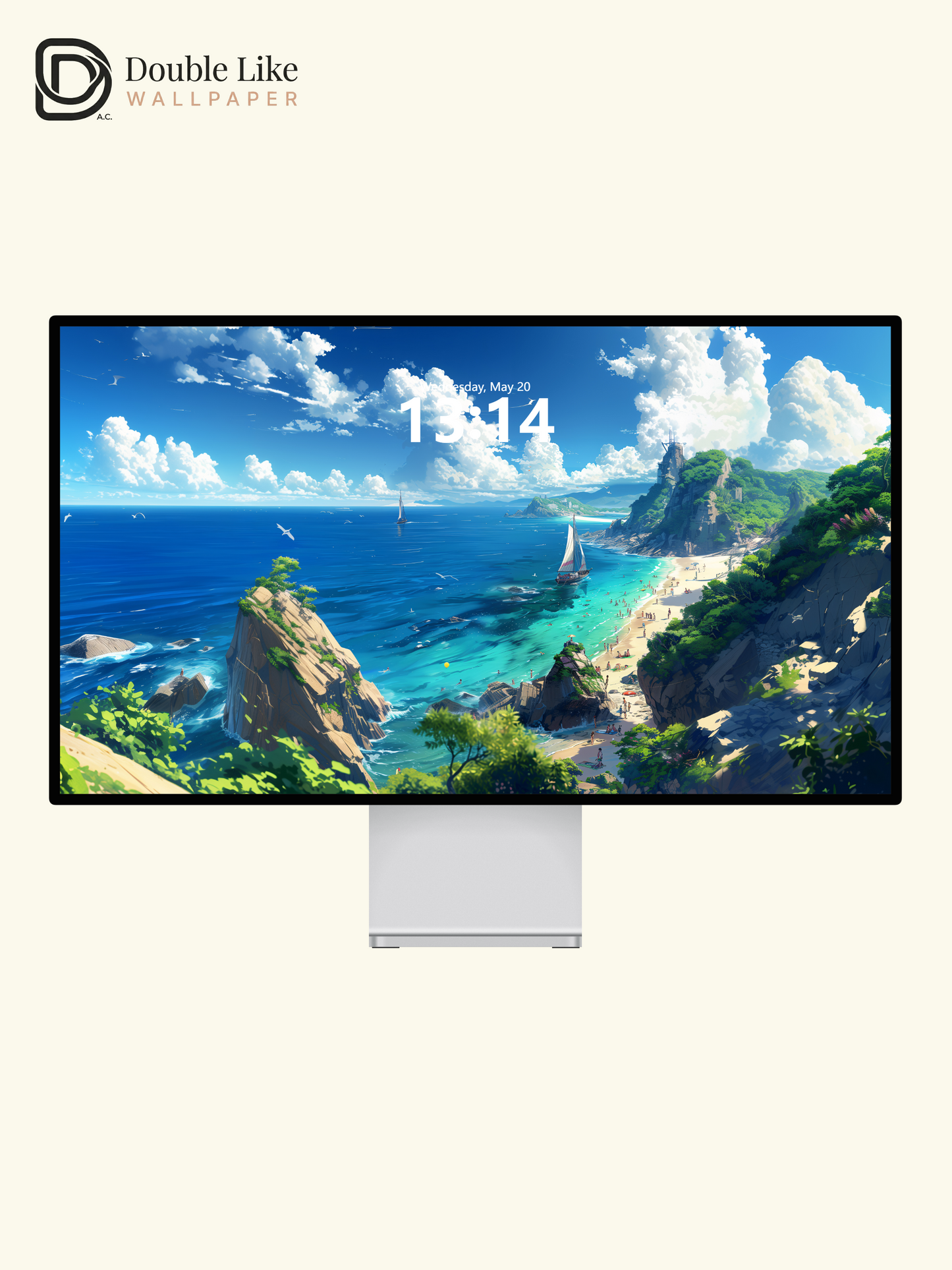 Coastal Beach Sailboat Summer Clouds Anime Aesthetic Wallpaper Pack [#WGF037]