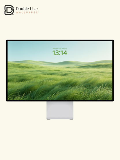 Minimalist Rolling Green Grass Hills Landscape Aesthetic Wallpaper Pack [#LFHL30616]