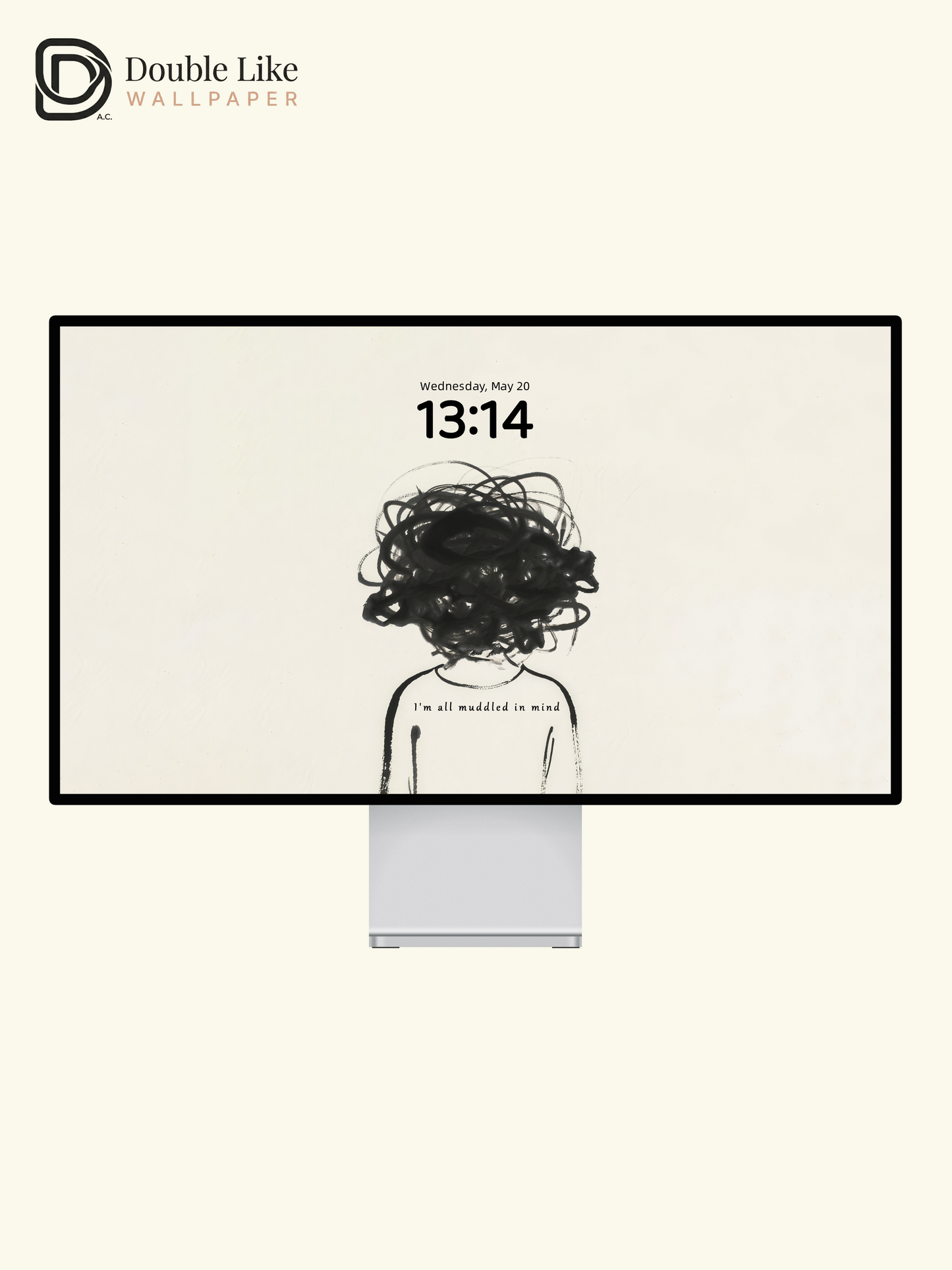 Tangled Thoughts Lonely Black White Art Full Wallpaper Set [#ZMY424]
